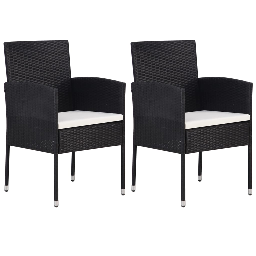 Chaises de jardin 2 pcs poly rotin