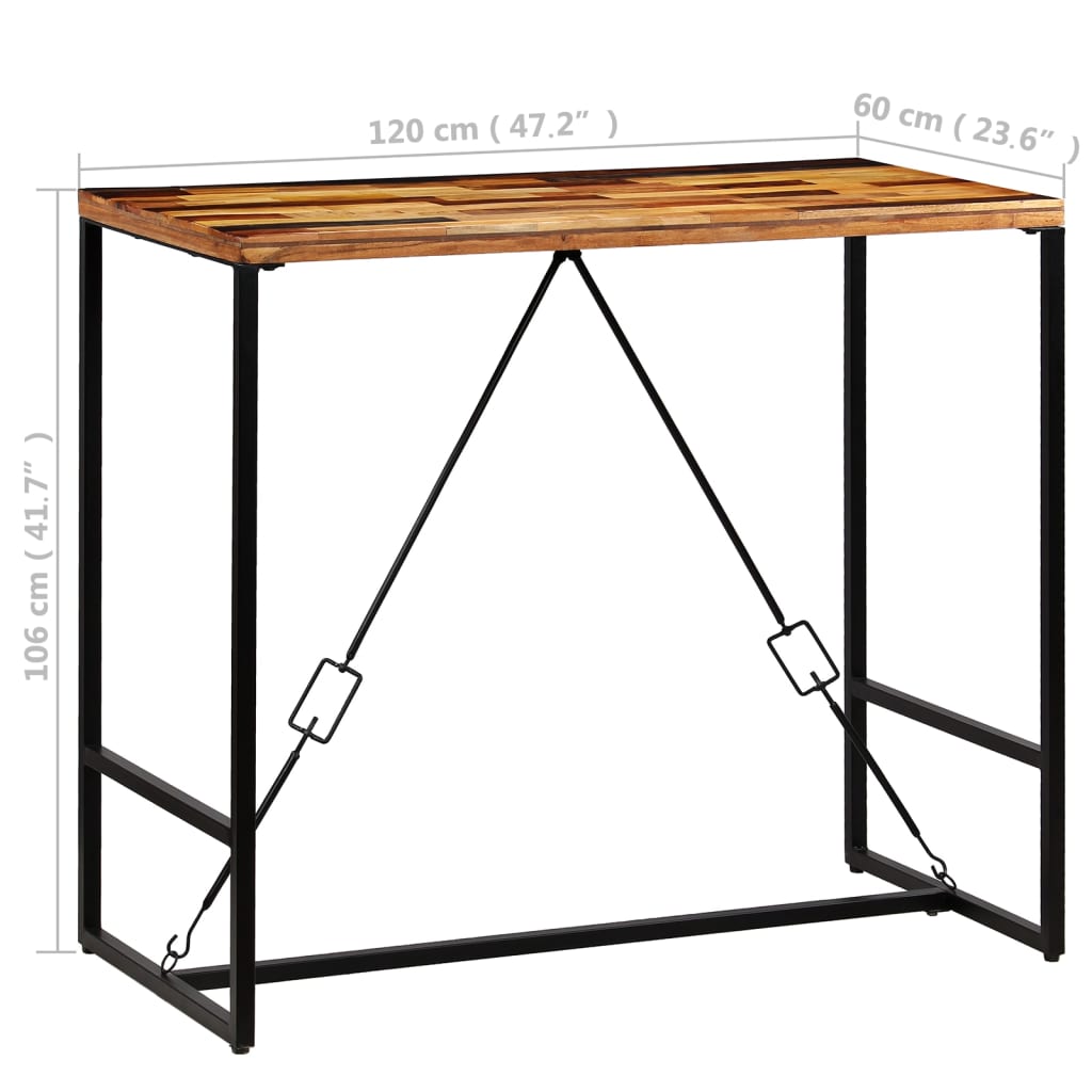 Bartafel 70x70x106 cm massief gerecycled hout