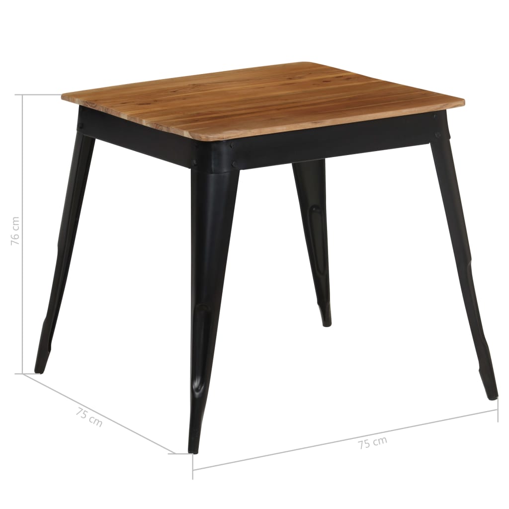 Table à manger 120x60x76 cm bois d'acacia massif et acier