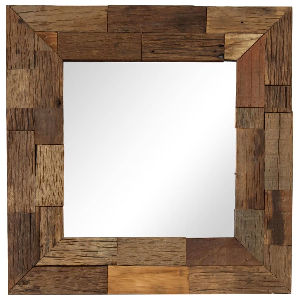 Miroir 50x50 cm bois massif recyclé