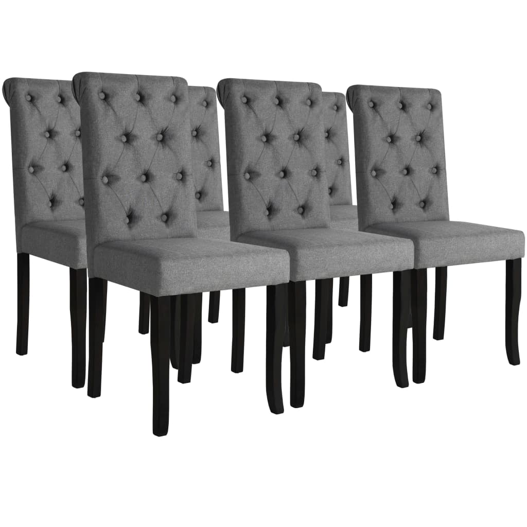 Chaises de salle à manger 6 pcs tissu gris foncé