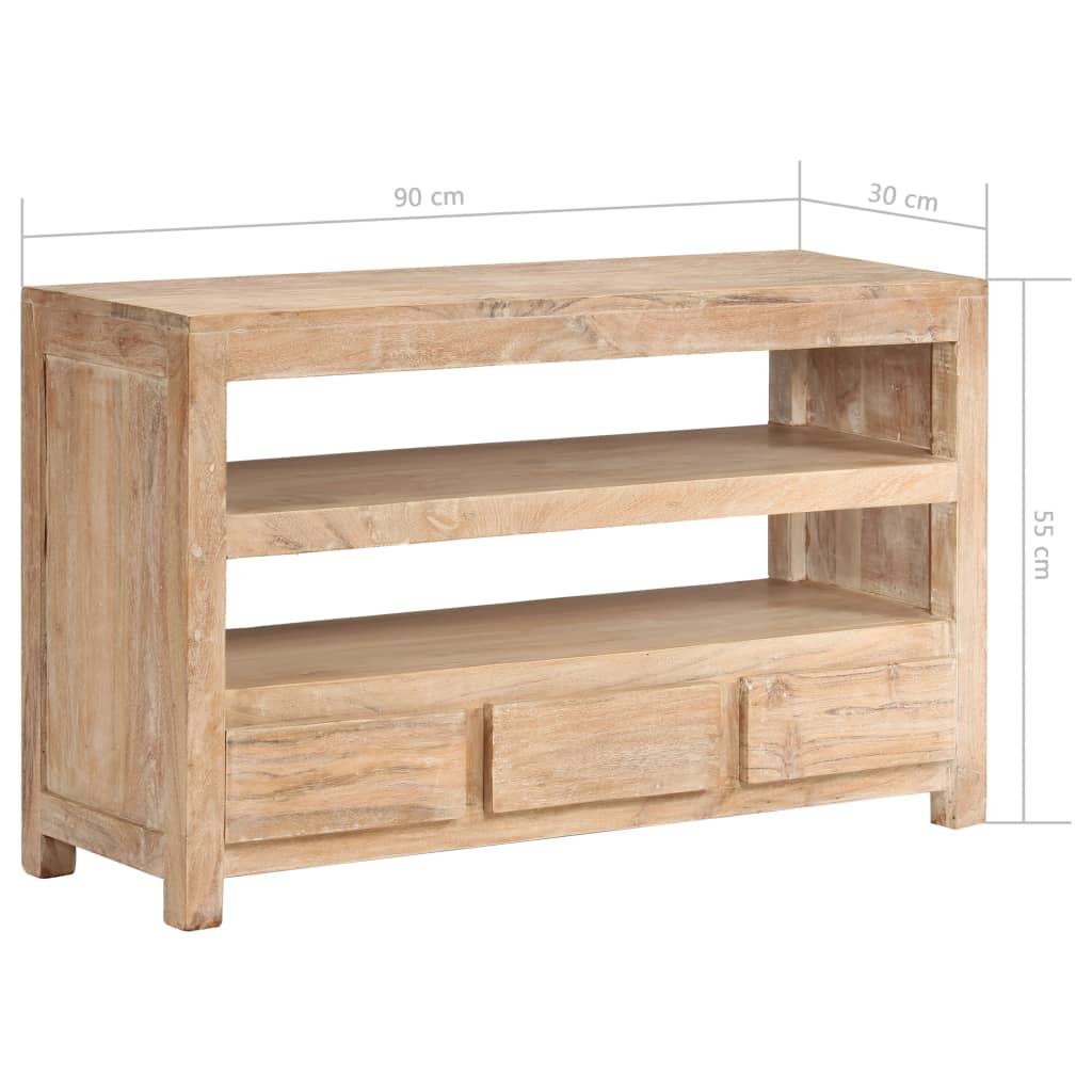 Meuble TV 90x30x55 cm en bois d'acacia massif