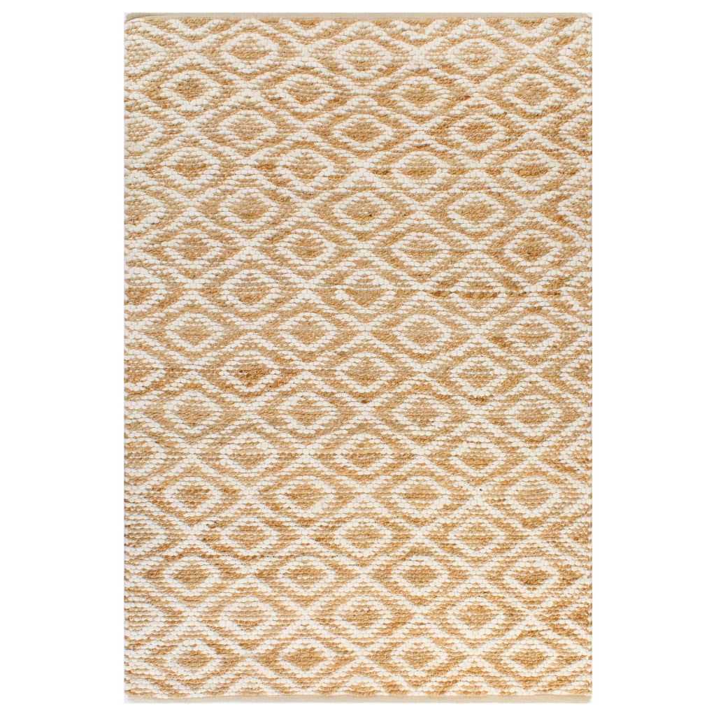 Tapis 120x180 cm tissé main jute naturel et