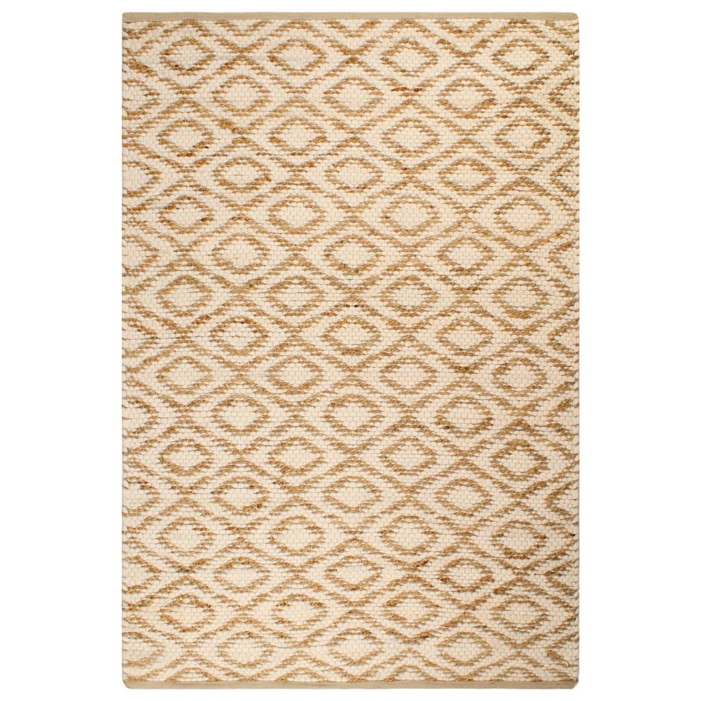 Tapis 120x180 cm tissé main jute naturel et