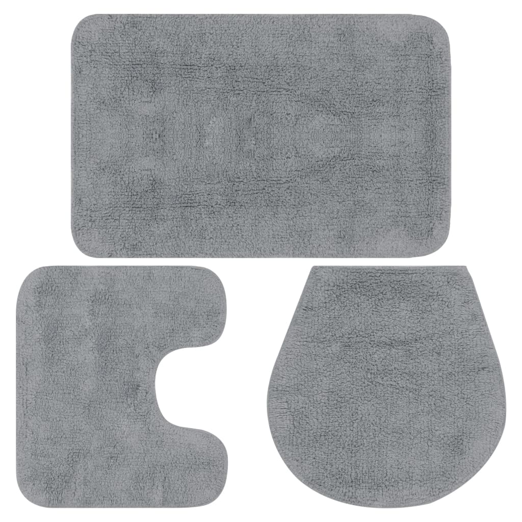 Set de tapis de bain tissu 3 pièces