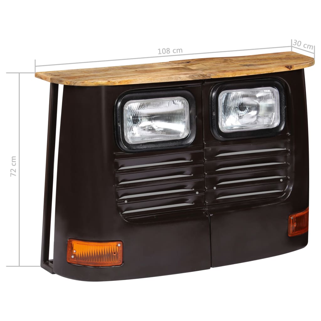 Buffet camion en manguier massif gris foncé