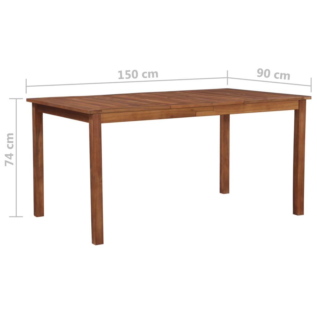 Tuintafel 150x90x74 cm massief acaciahout