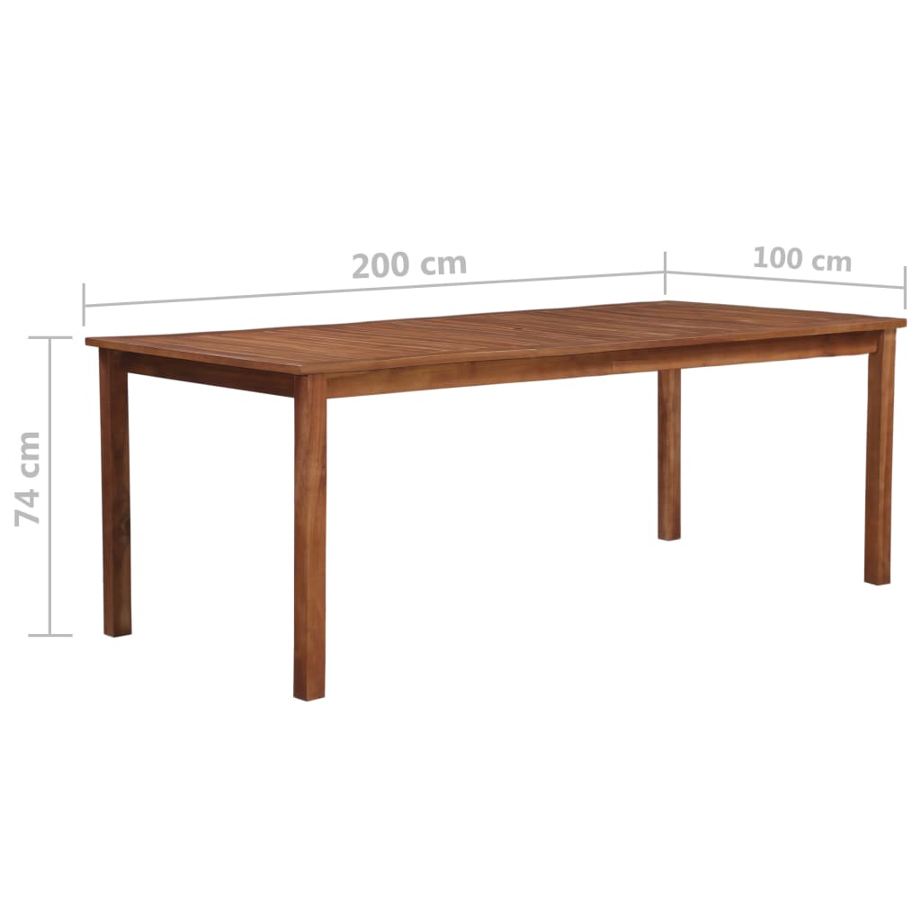 Table de jardin 150x90x74 cm en bois d'acacia massif