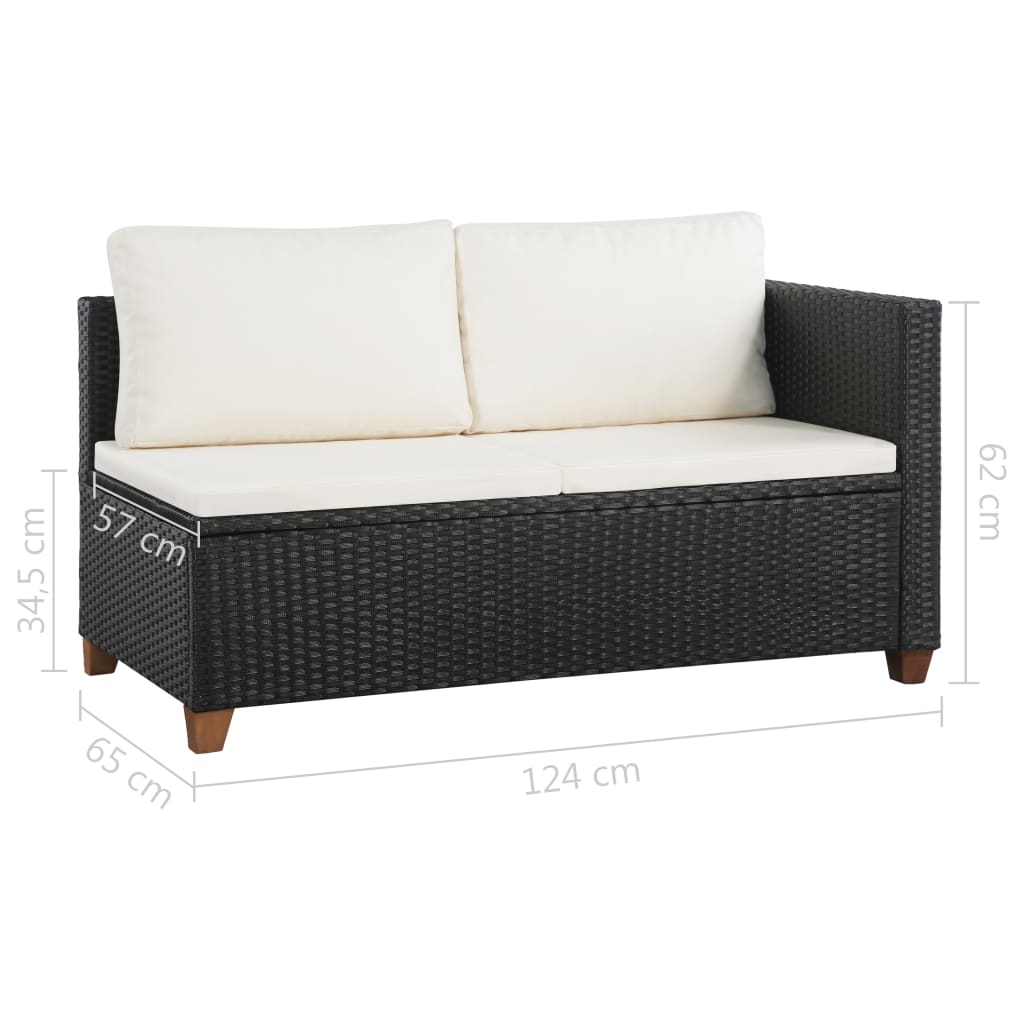 4-delige Loungeset met kussens poly rattan