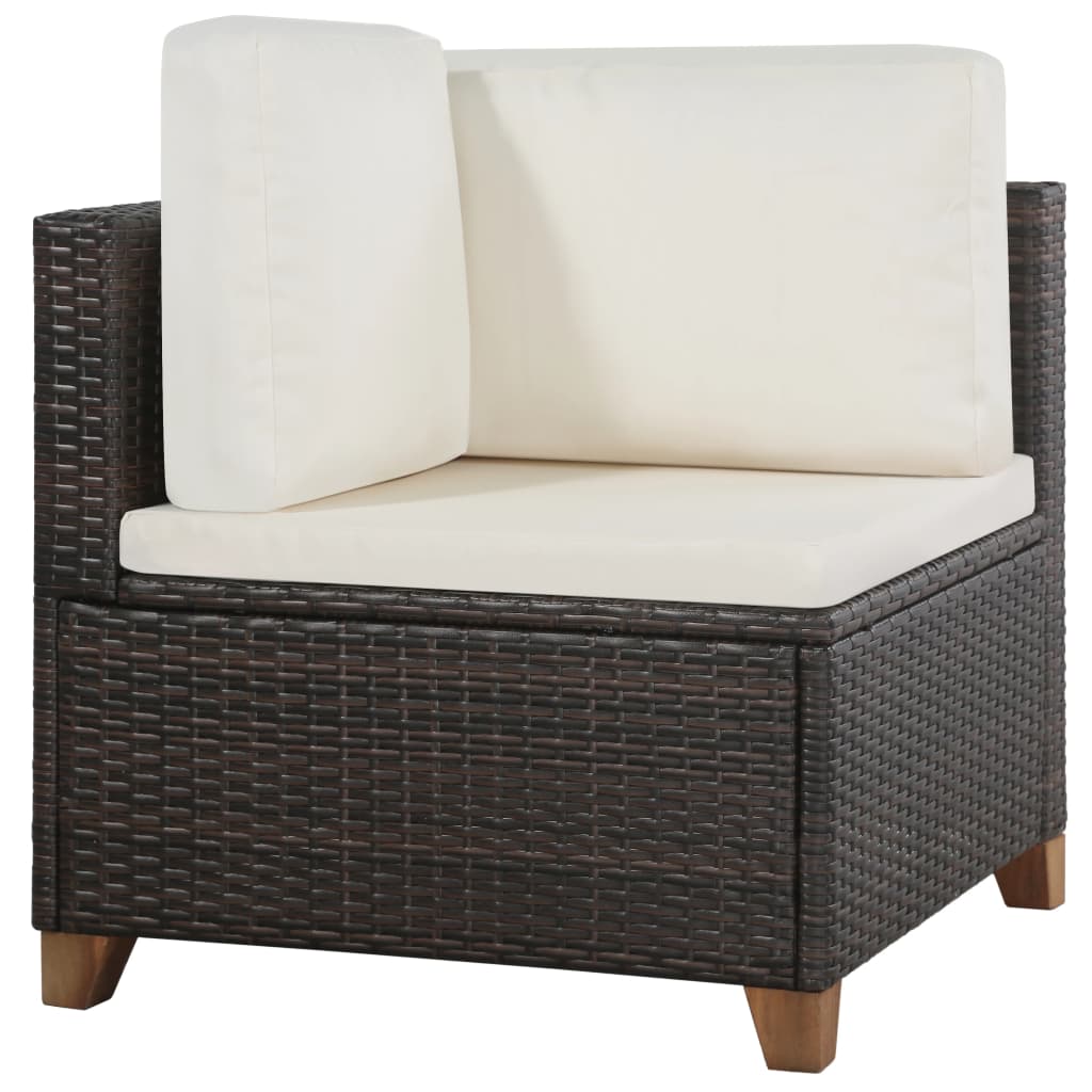 4-delige Loungeset met kussens poly rattan