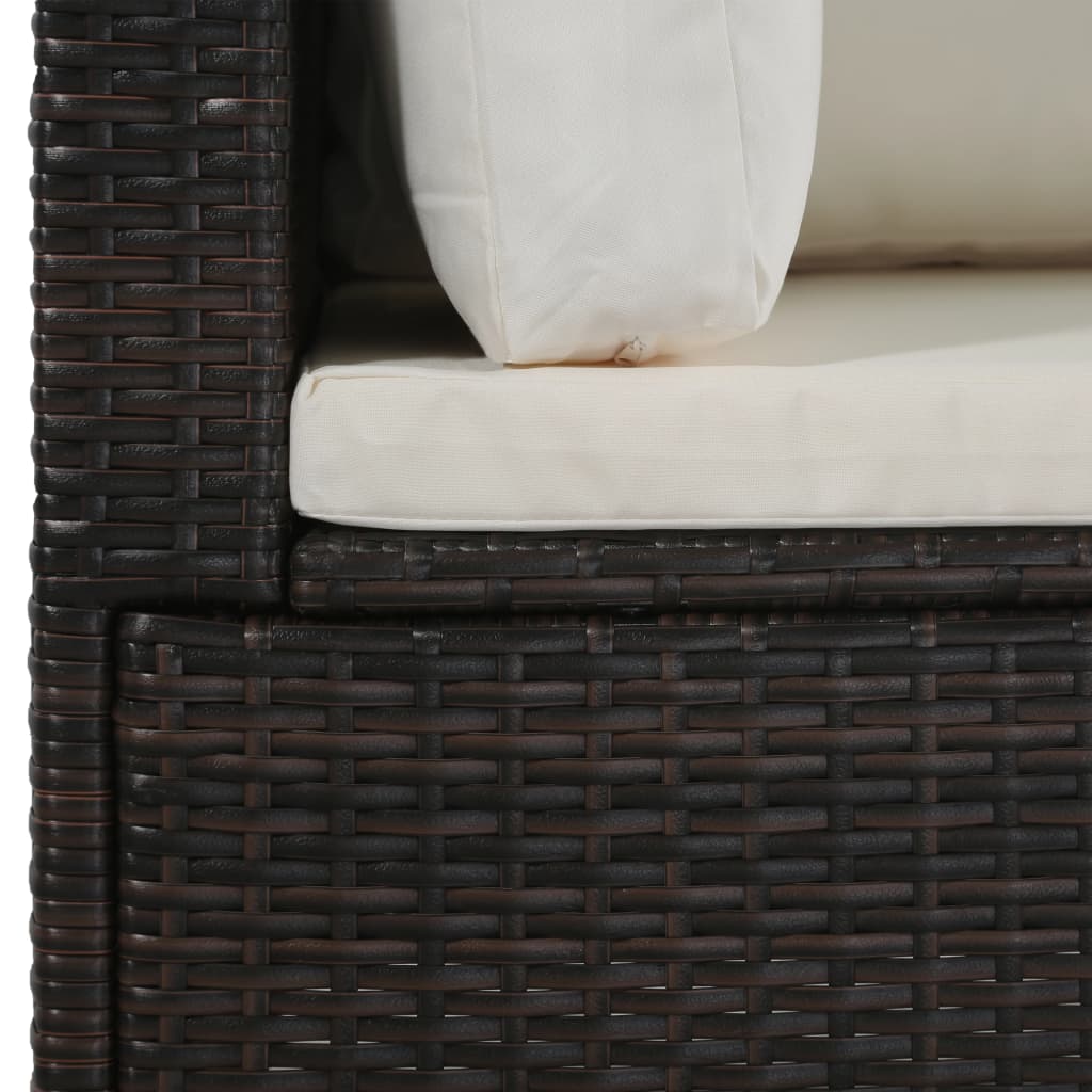 4-delige Loungeset met kussens poly rattan