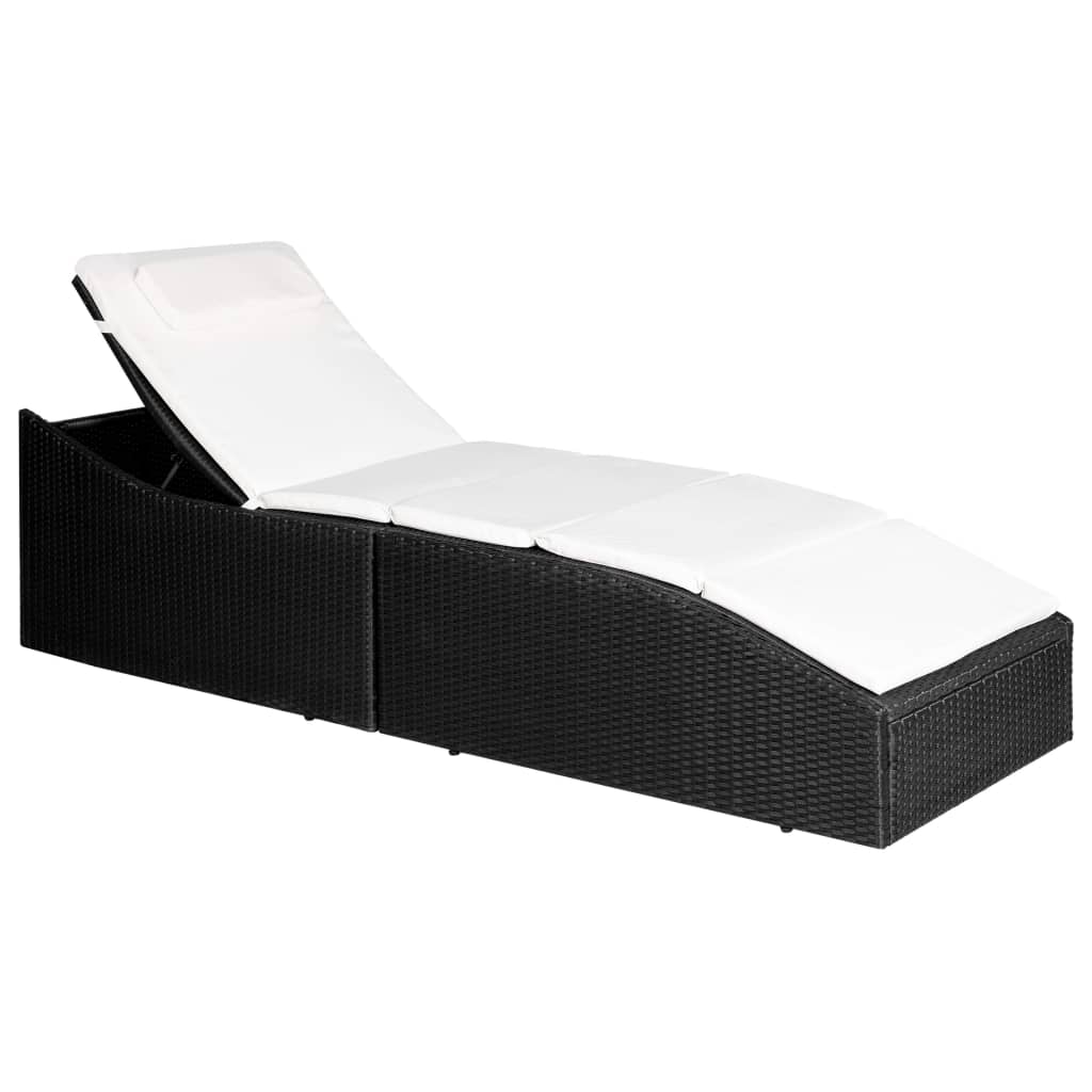 Chaise longue avec coussin en polyrotin