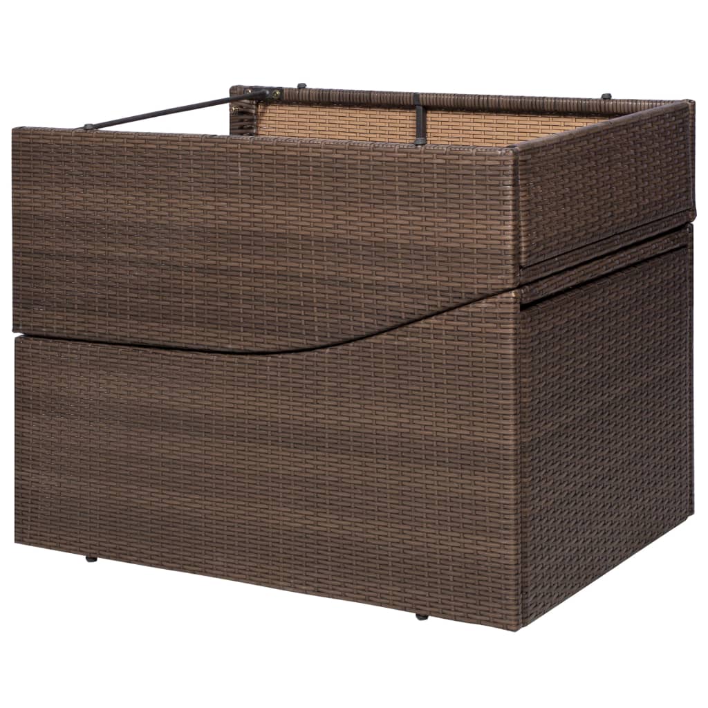 Ligbed met kussen poly rattan