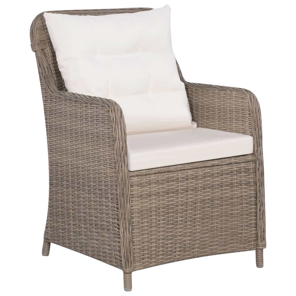 Tuinstoelen 2 st met kussens poly rattan