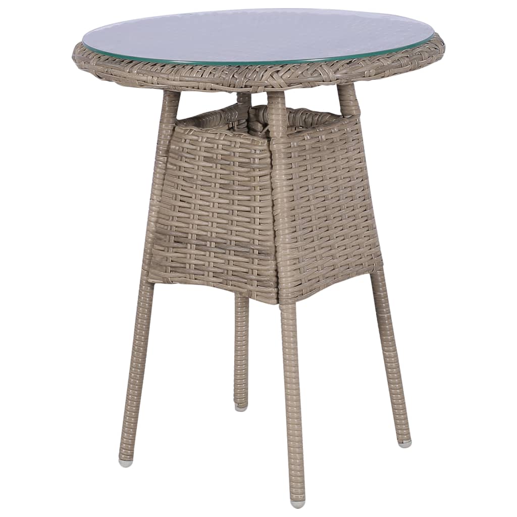 3-delige Bistroset met kussens poly rattan bruin