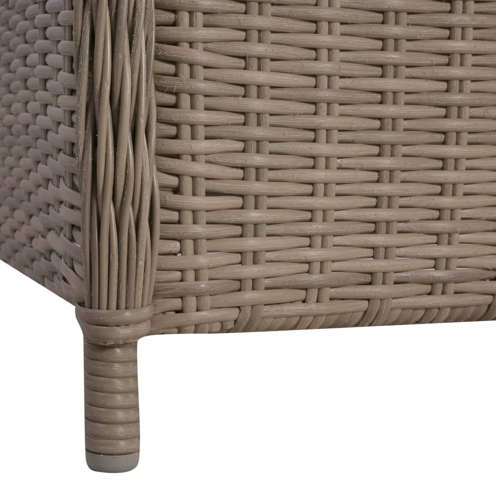 3-delige Bistroset met kussens poly rattan bruin