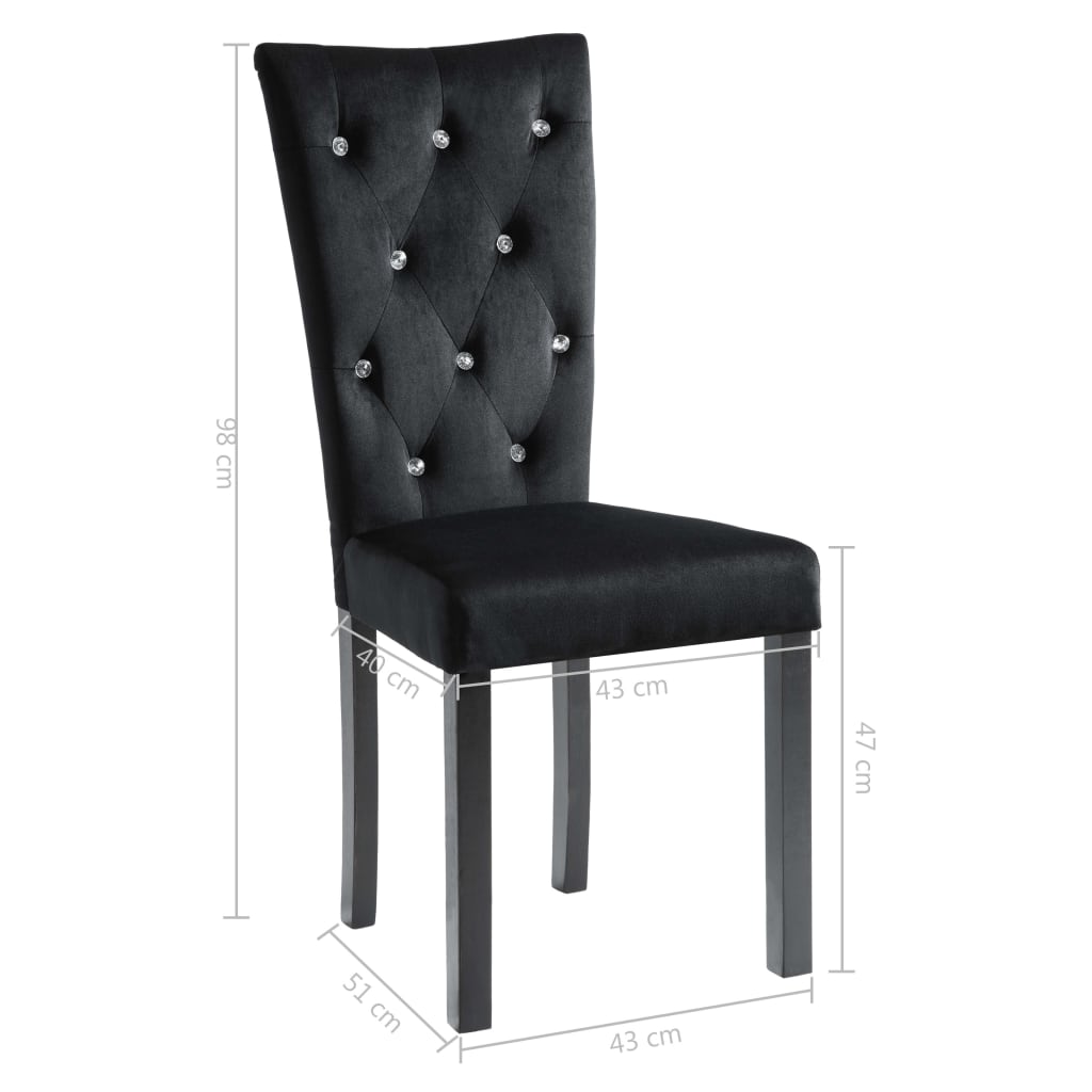 Chaises de salle à manger 4 pcs velours