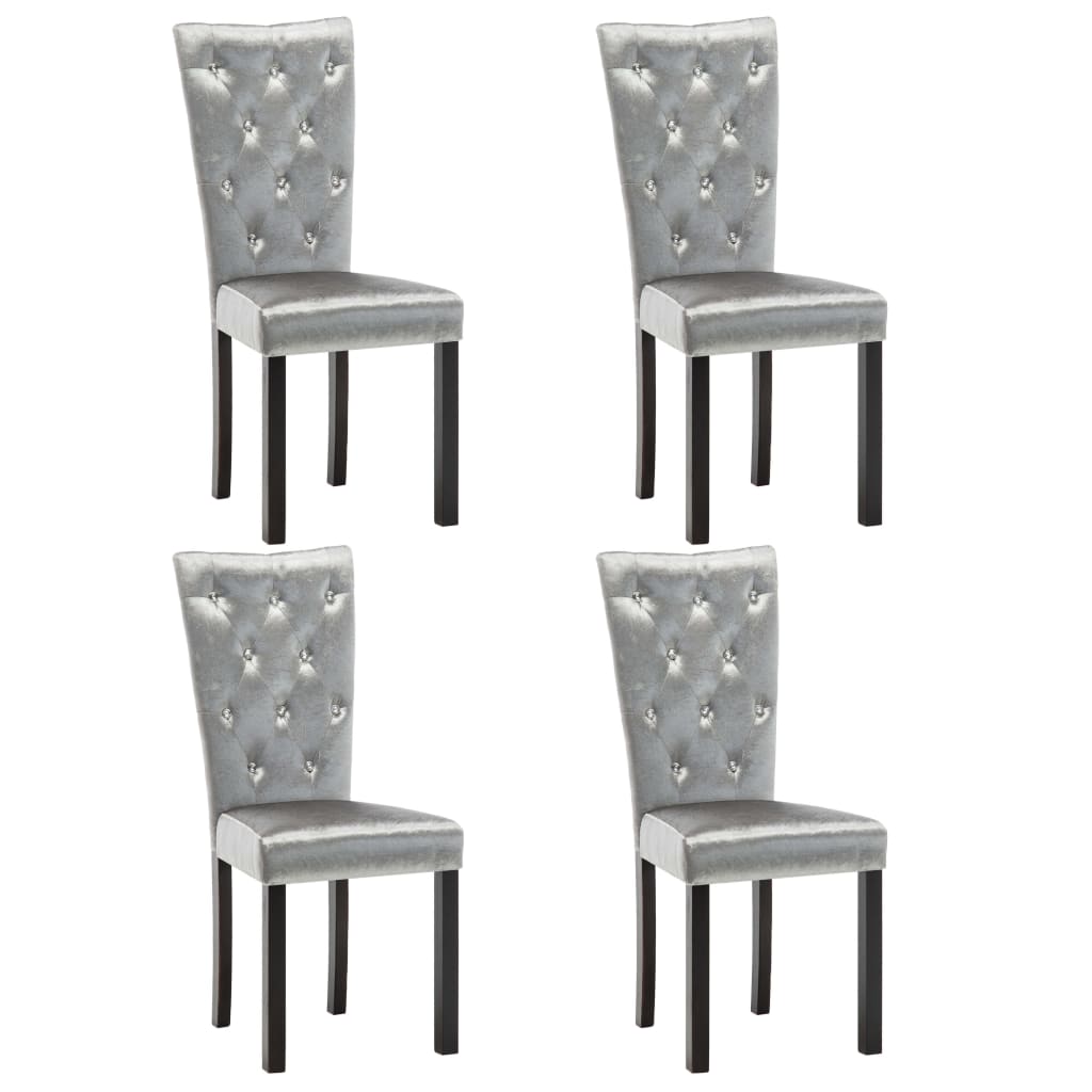 Chaises de salle à manger 4 pcs velours bleu foncé