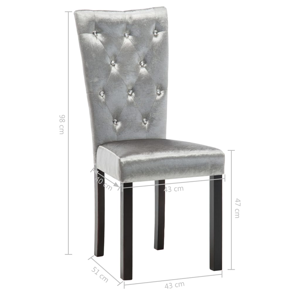 Chaises de salle à manger 4 pcs velours bleu foncé