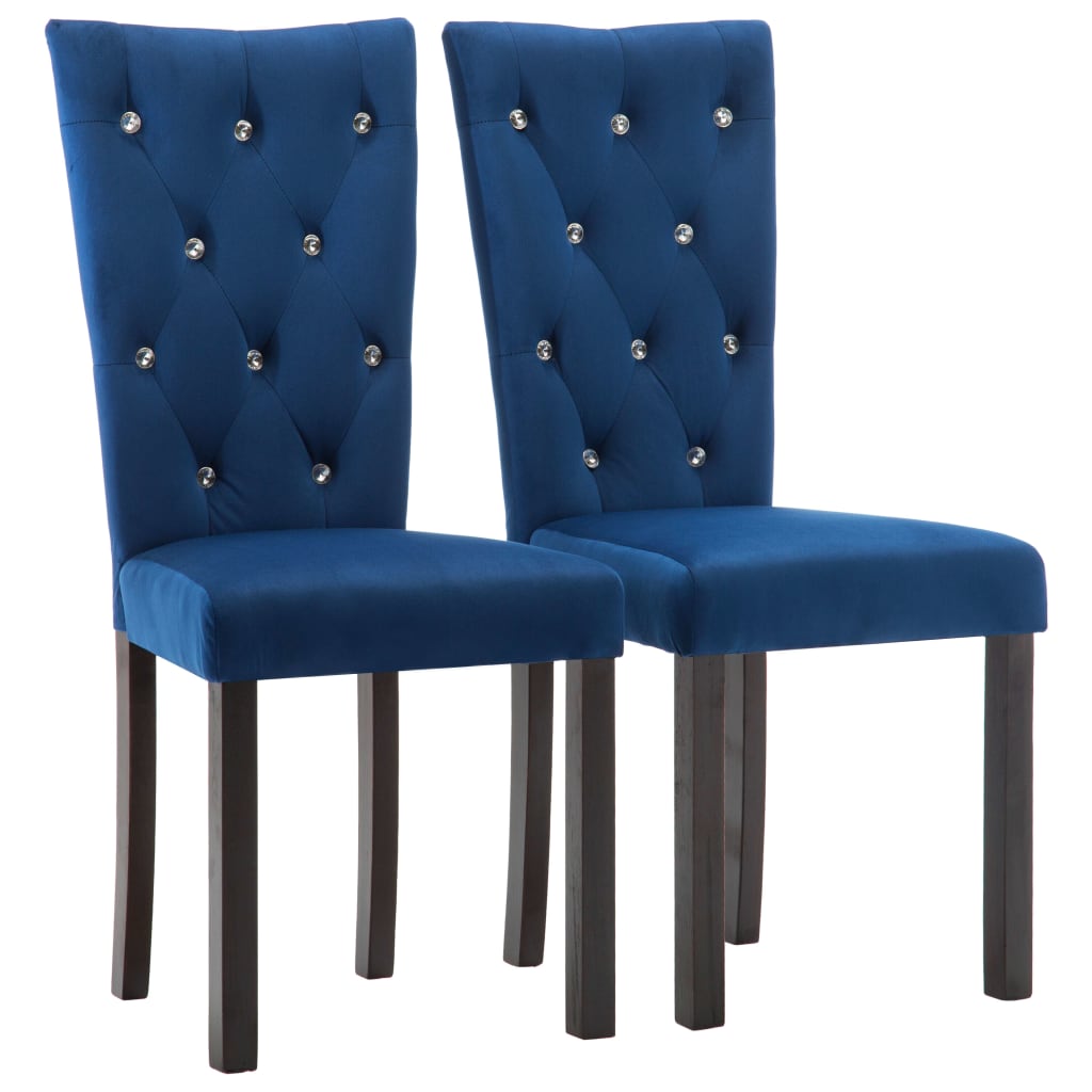 Chaises de salle à manger 4 pcs velours bleu foncé