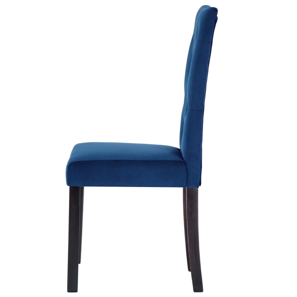 Chaises de salle à manger 4 pcs velours bleu foncé