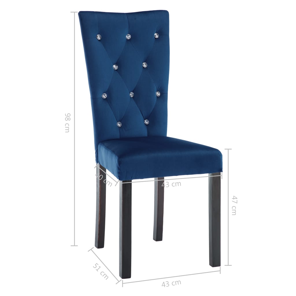 Chaises de salle à manger 6 pcs velours