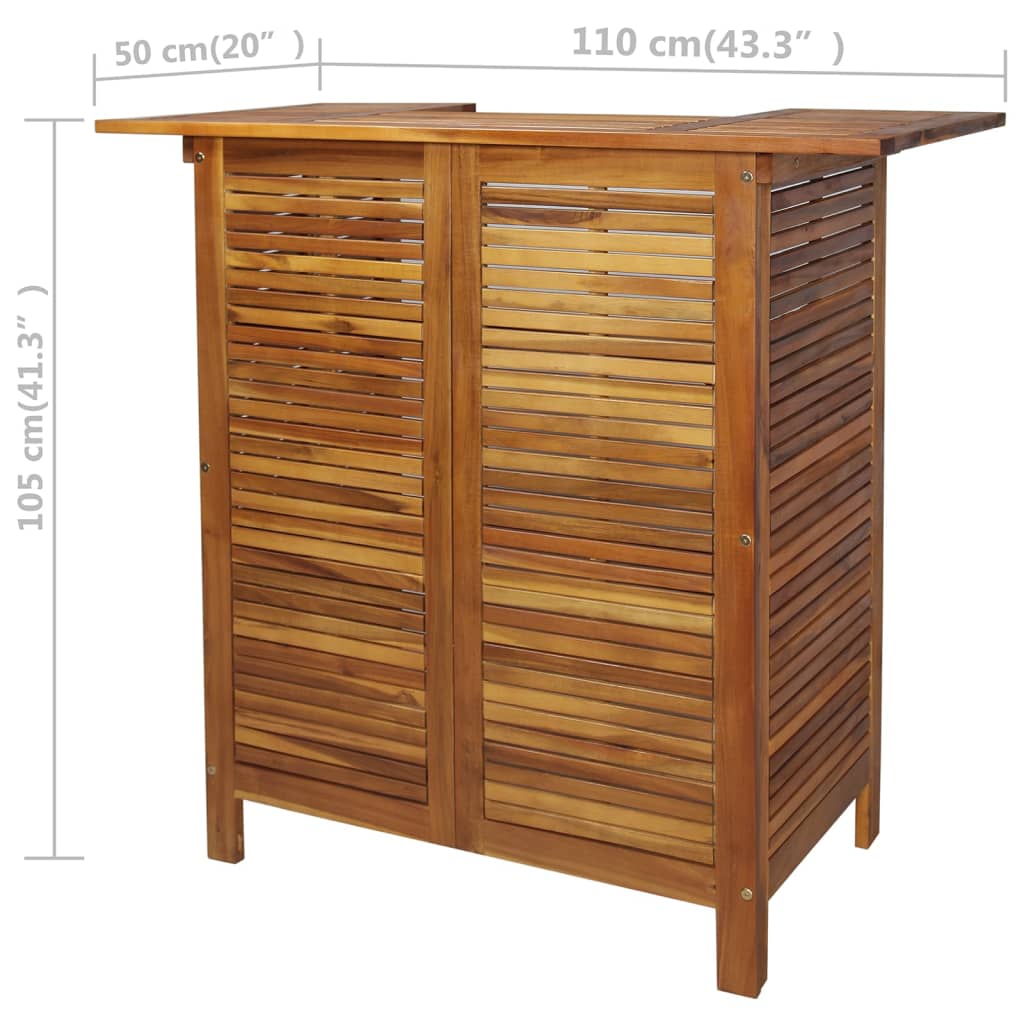 Ensemble de bar de jardin 5 pièces en bois d'acacia massif