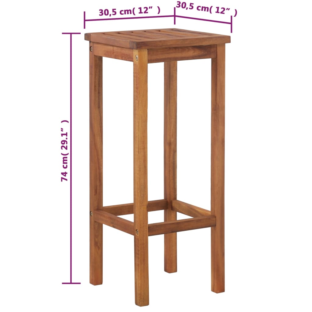 Tabourets de bar 8 pcs en bois d'acacia massif