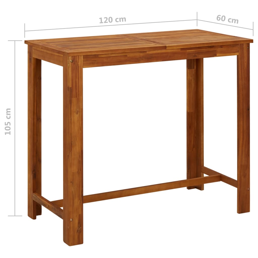 Table de bar 150x70x105 cm en bois d'acacia massif