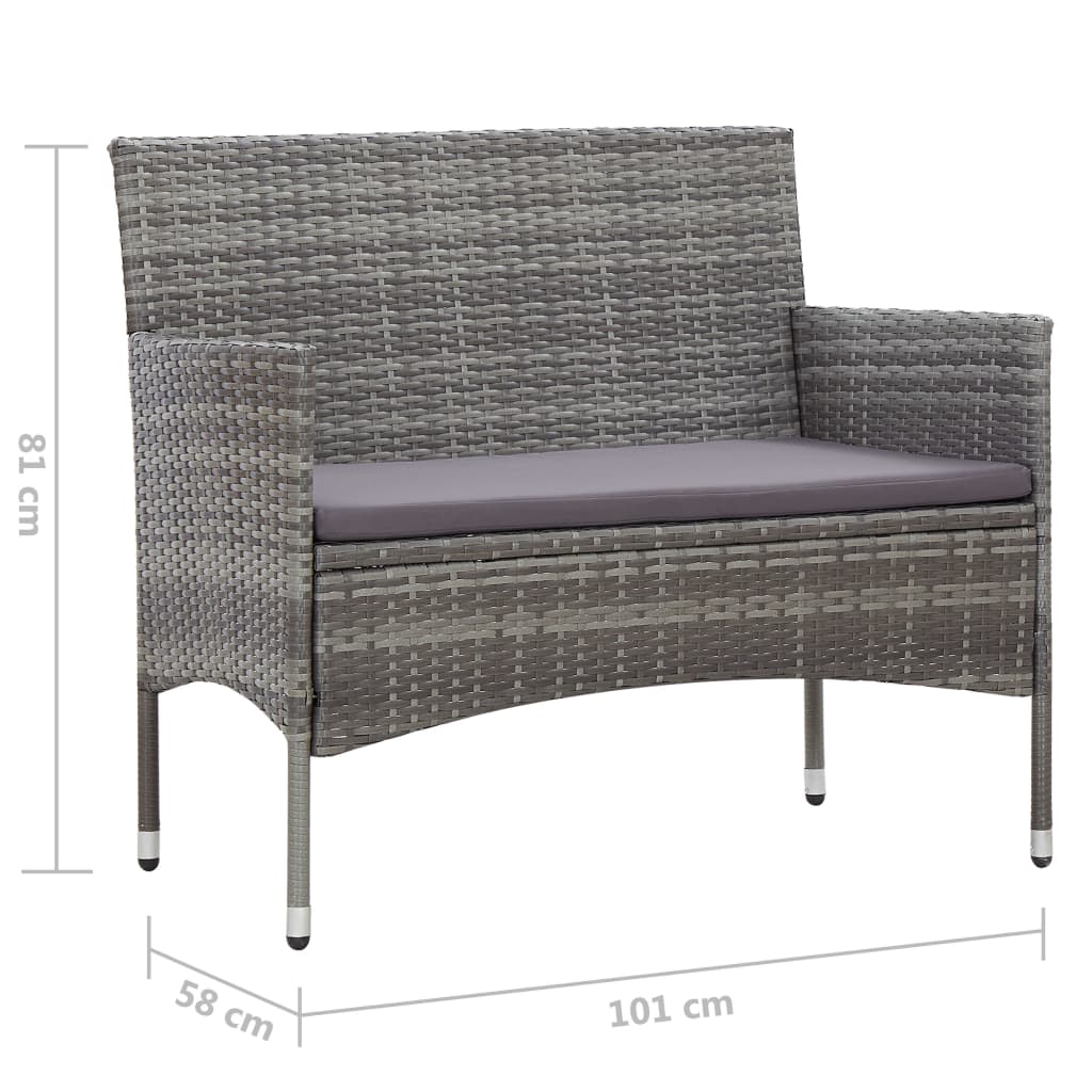 Banc de jardin 105 cm poly rotin