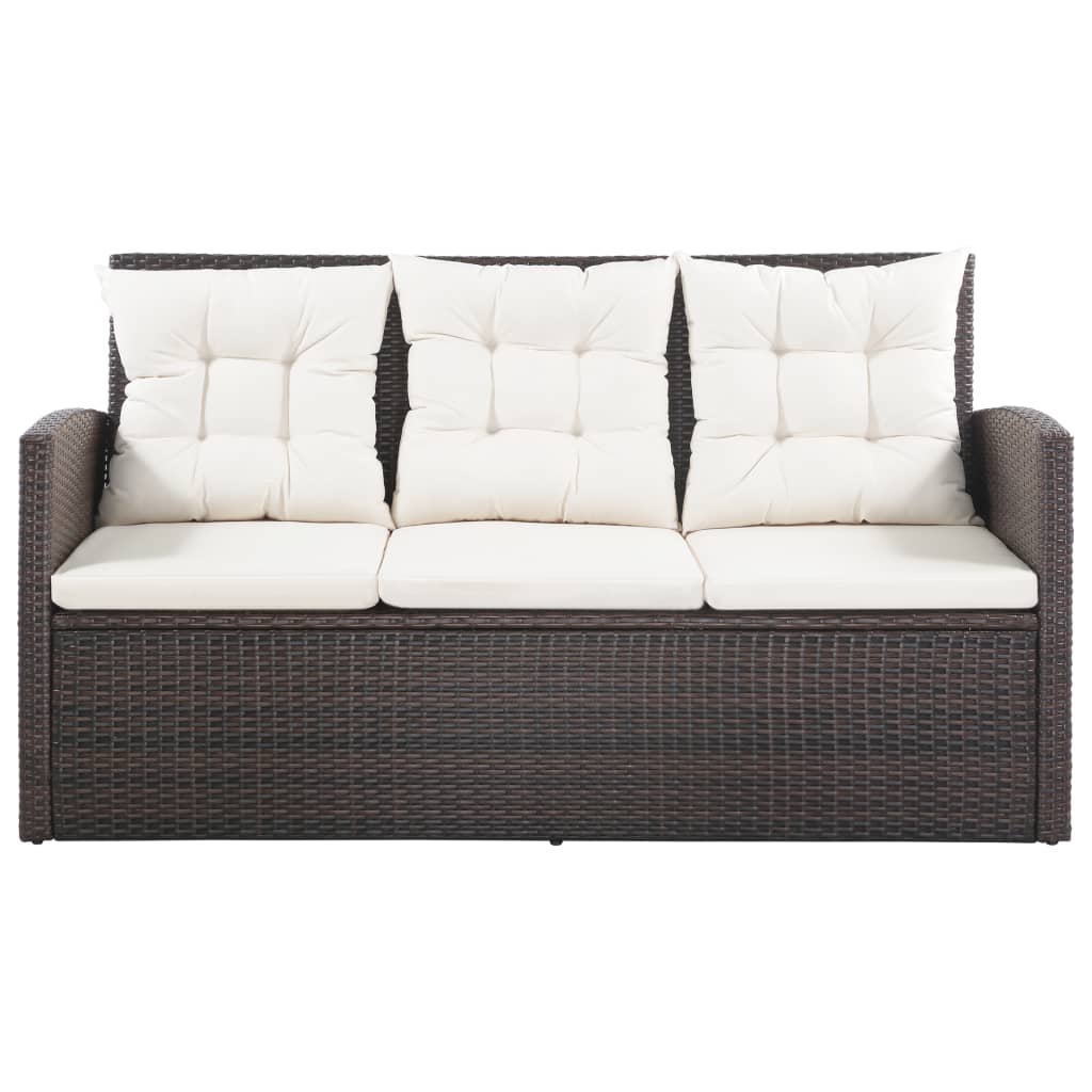 5-delige Loungeset met kussens poly rattan