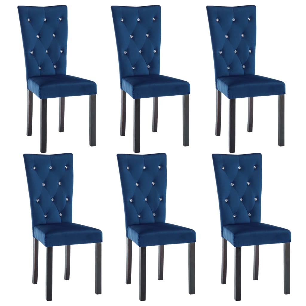 Chaises de salle à manger 6 pcs velours