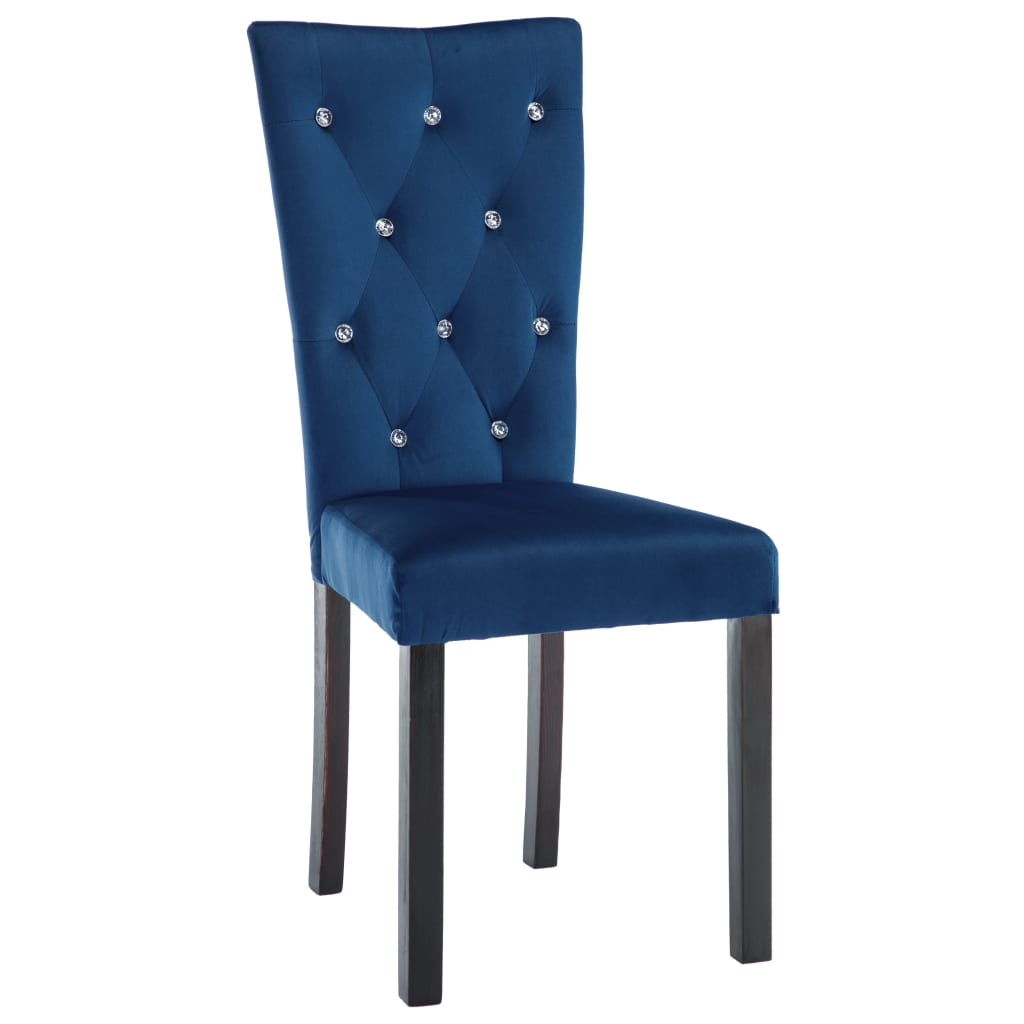 Chaises de salle à manger 4 pcs velours bleu foncé