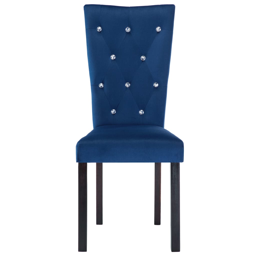 Chaises de salle à manger 4 pcs velours bleu foncé