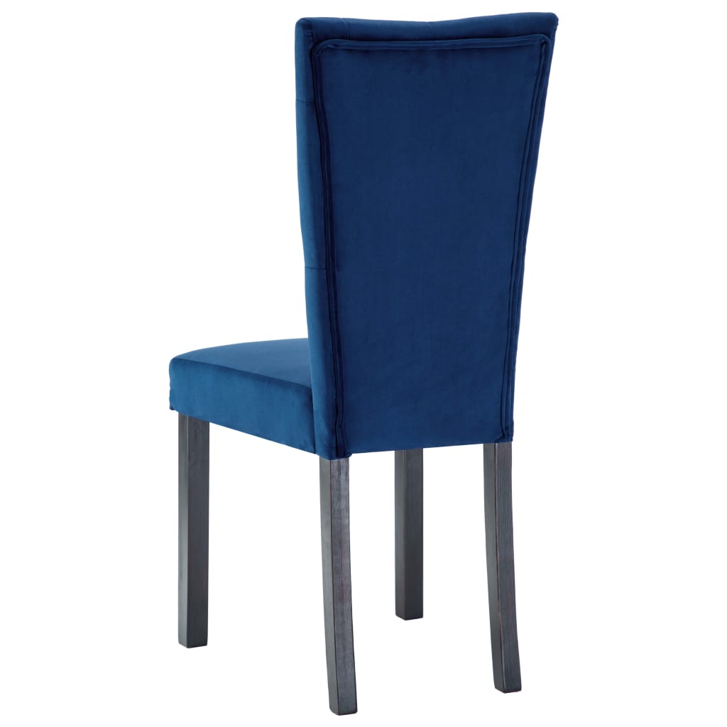 Chaises de salle à manger 4 pcs velours bleu foncé