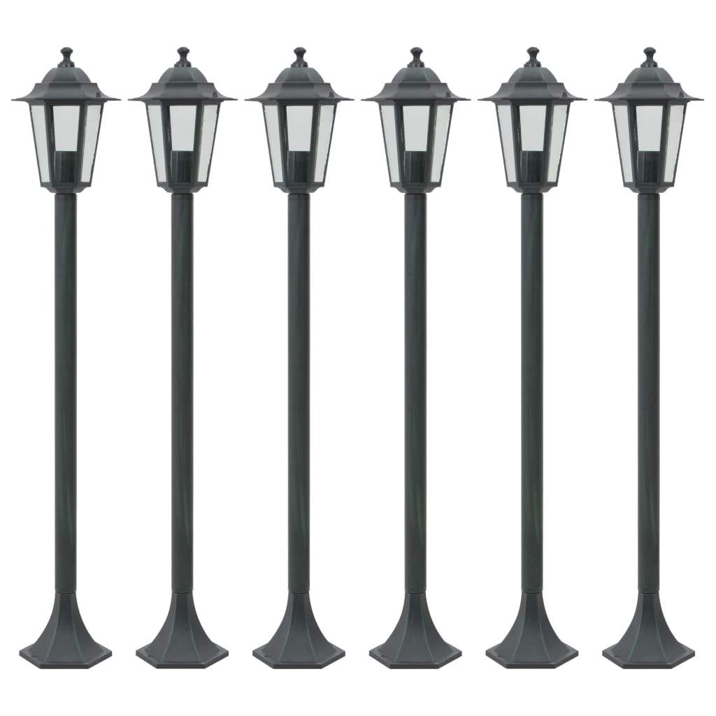 Paalverlichting voor tuin E27 110 cm aluminium 6 st