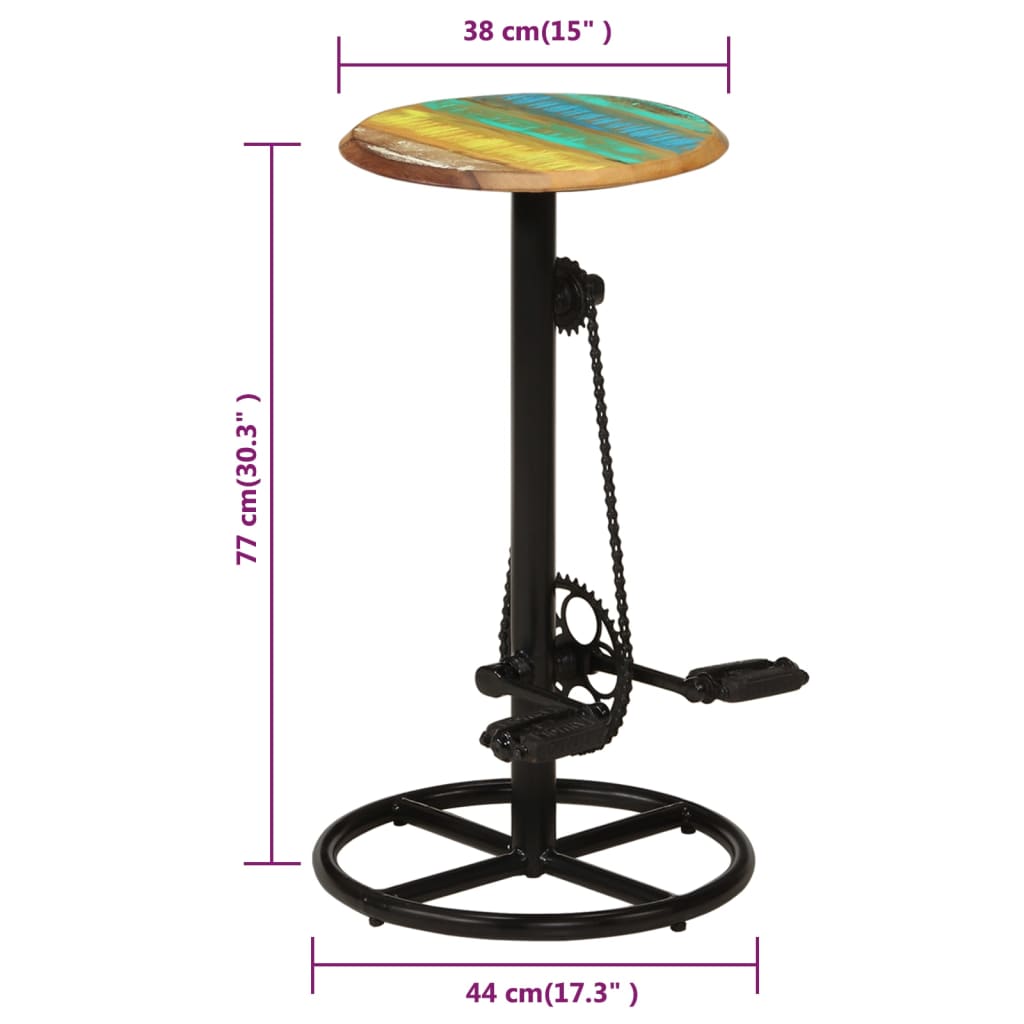 Tabourets de bar 2 pcs en bois de manguier massif