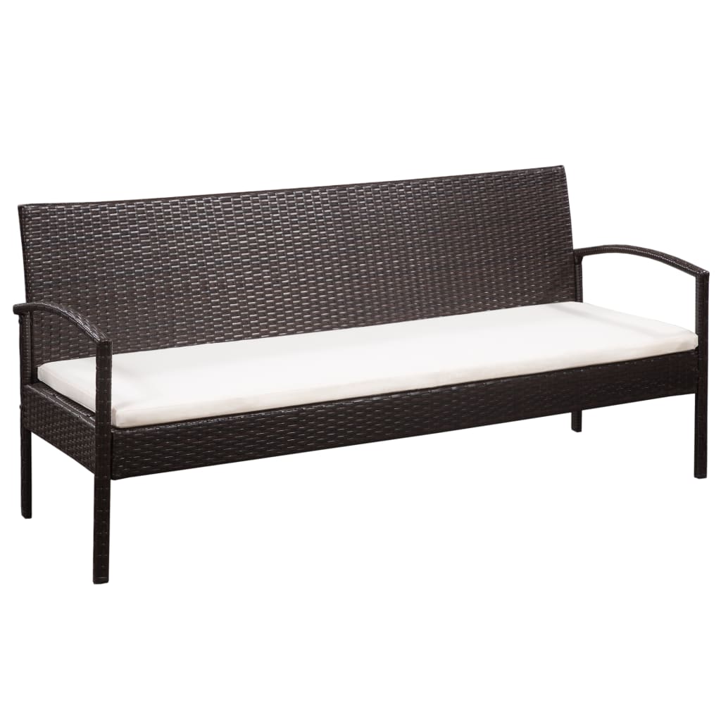 5-delige Loungeset met kussens poly rattan