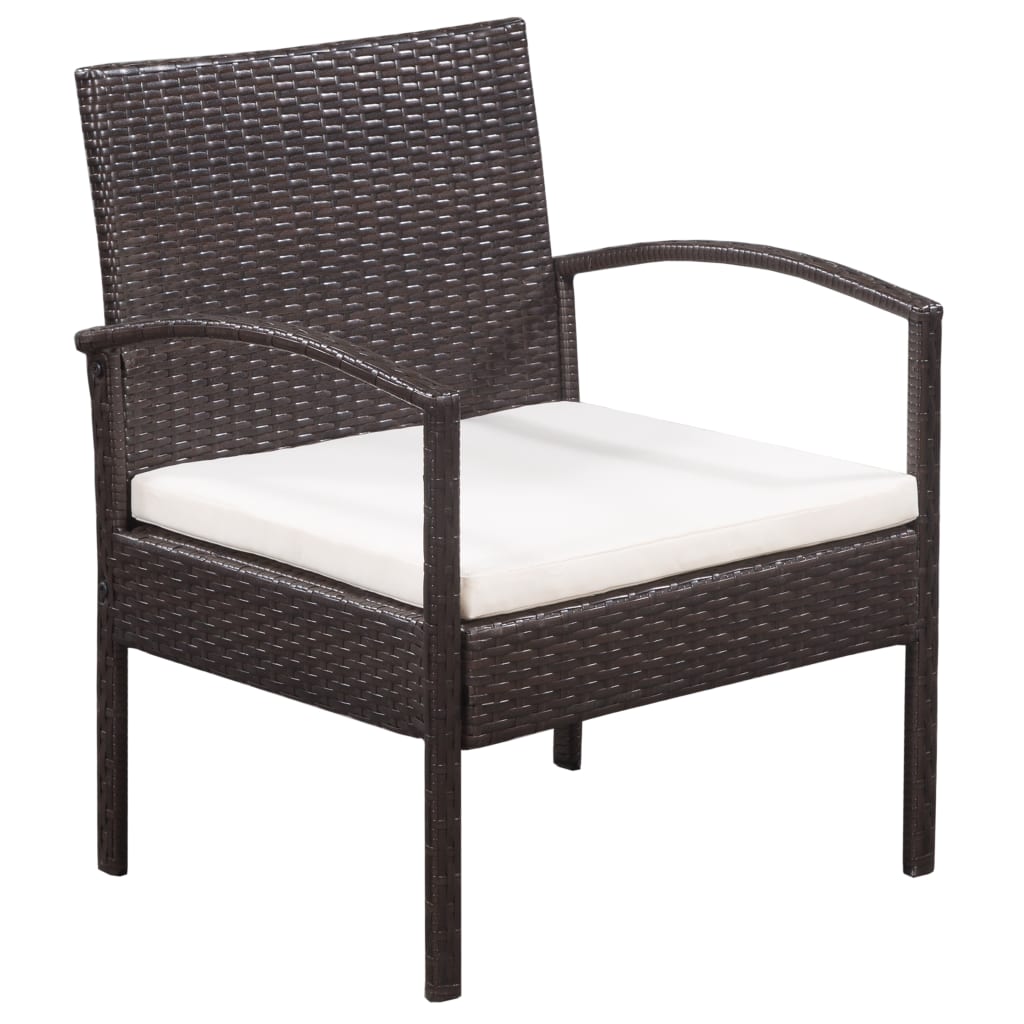 5-delige Loungeset met kussens poly rattan