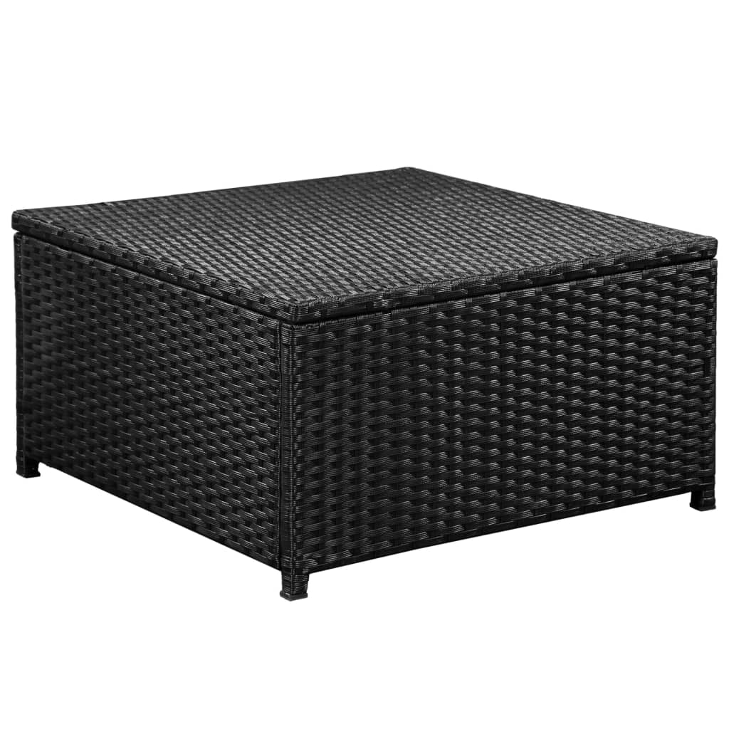 12-delige Loungeset met kussens poly rattan zwart