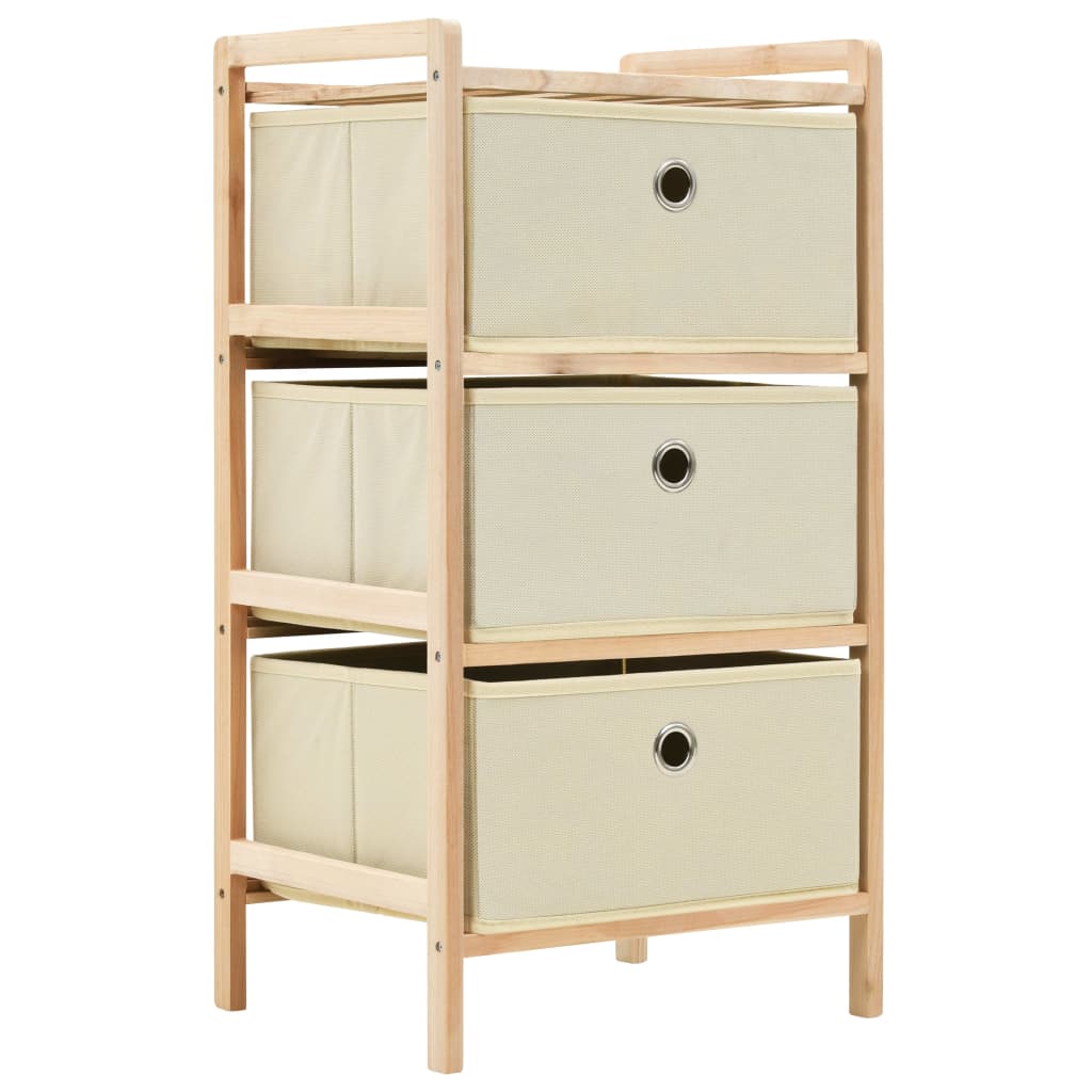 Étagères de rangement avec 3 paniers en tissu 2 pcs bois de cèdre beige