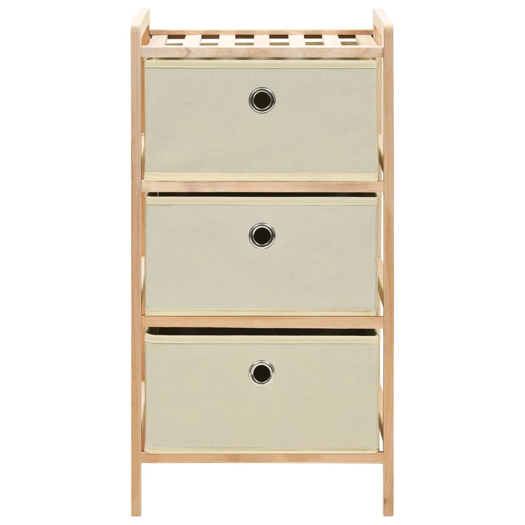 Étagères de rangement avec 3 paniers en tissu 2 pcs bois de cèdre beige