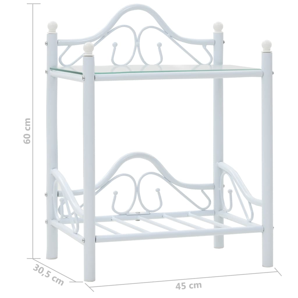 Nachtkastjes 45x30,5x60 cm staal en gehard glas