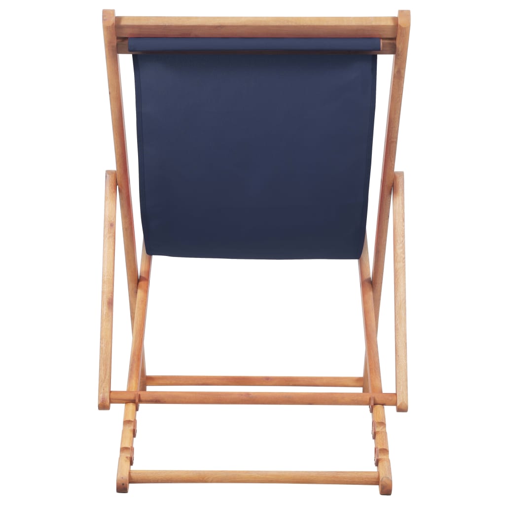 Chaise de plage pliable en bois d'eucalyptus et tissu