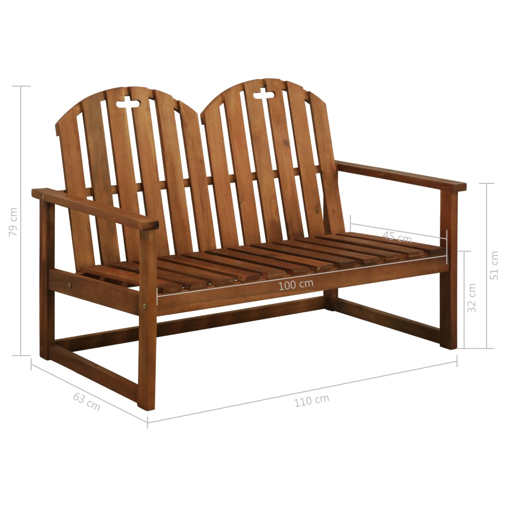 Banc de jardin 110 cm en bois d'acacia massif