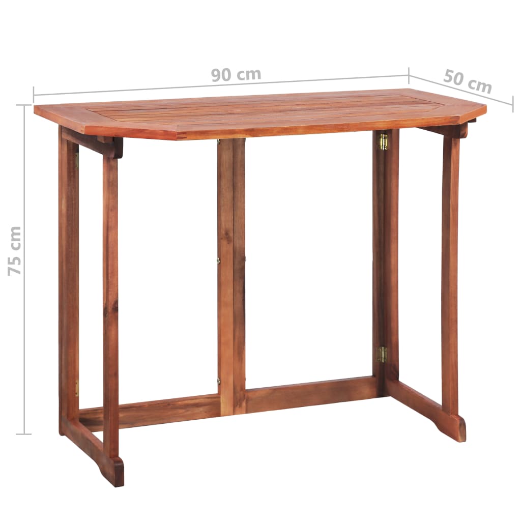 Table bistro 90x50x75 cm bois d'acacia massif