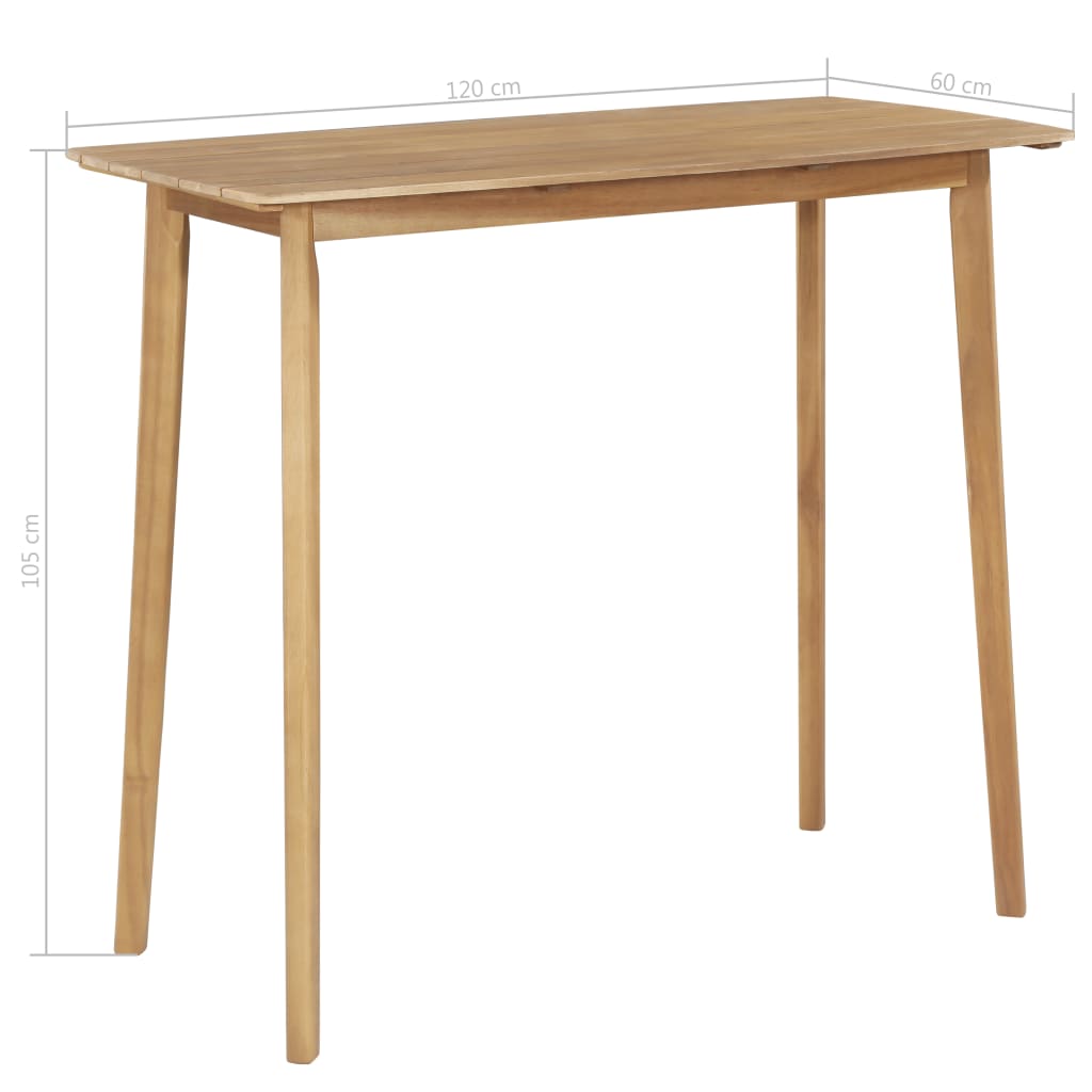 Table de bar 120x60x105 cm en bois d'acacia massif