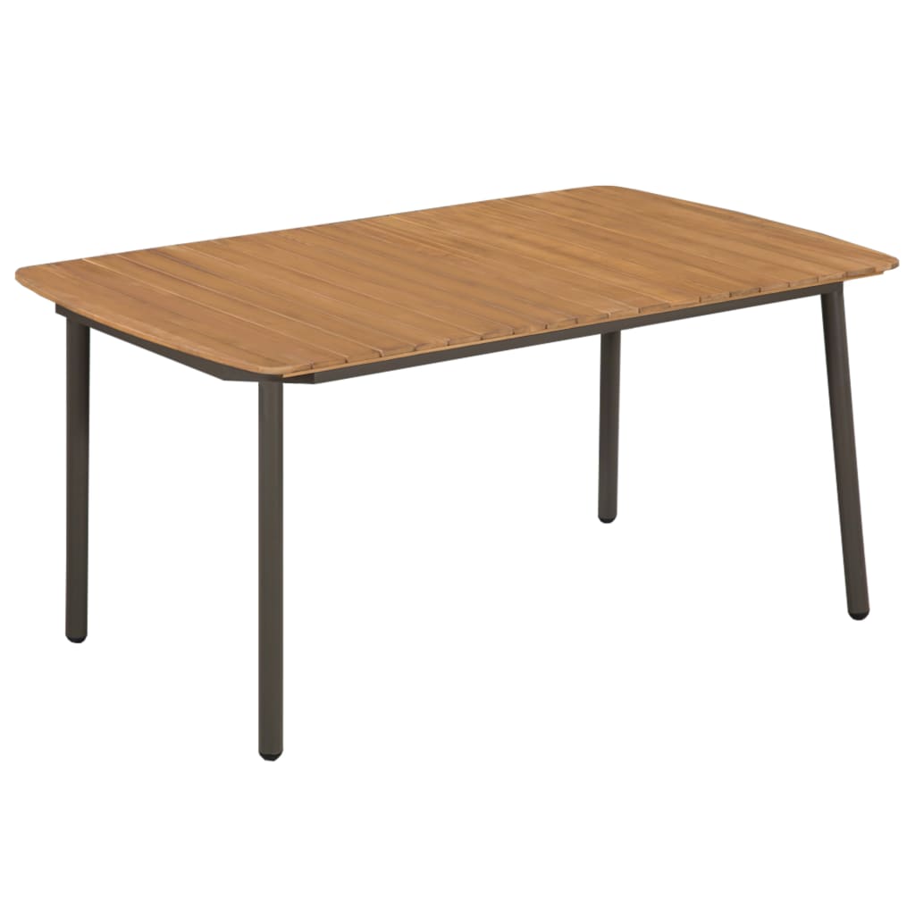 Table de jardin 80x80x72 cm bois d'acacia massif et acier