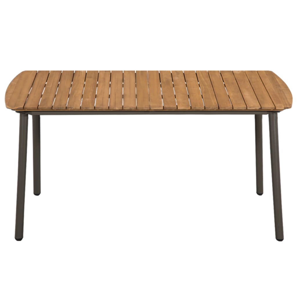 Table de jardin 80x80x72 cm bois d'acacia massif et acier