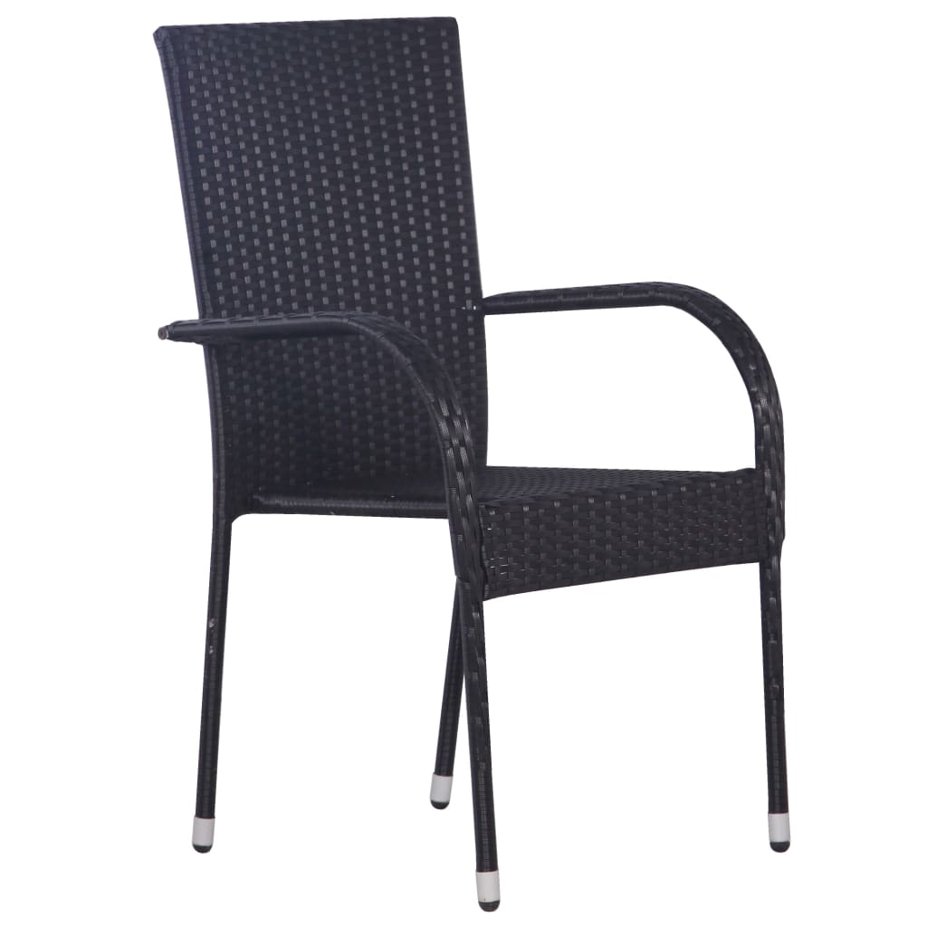 Tuinstoelen stapelbaar 6 st poly rattan